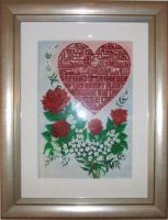 studio1world bahai inspired art - Acquarelle painting: In the garden of thy heart plant naught but the rose of love